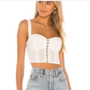 Superdown Eyelet Corset Crop Top – Size S